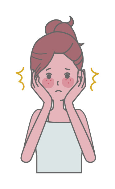 一个女人被粗糙的皮肤震惊的插图图片下载