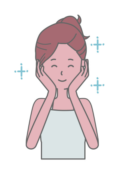 插图的女人谁欣赏美丽的皮肤图片下载