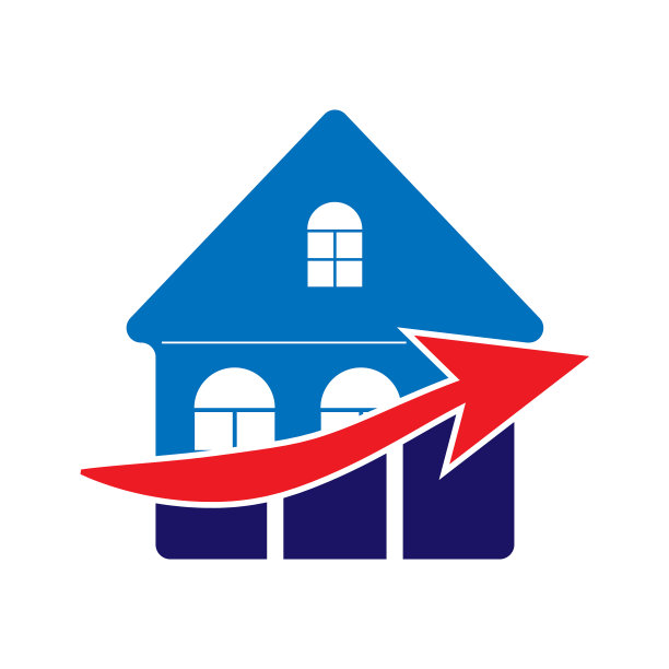 房子的颜色图标分为一个红色箭头图片下载