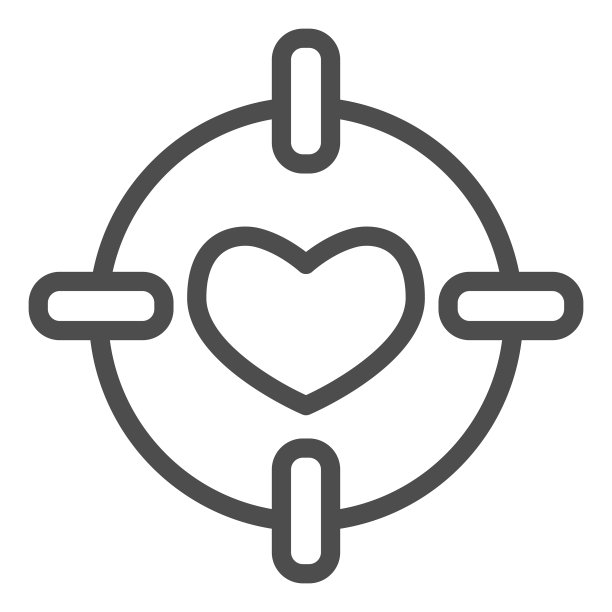 心在中心目标线上图标爱飞镖图片下载