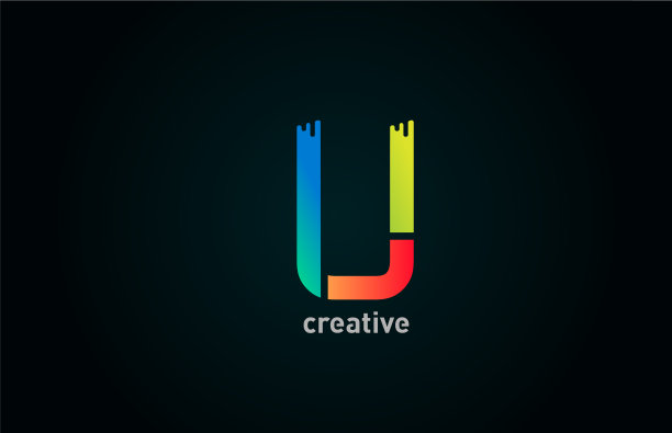 U色字母标识设计图标图片下载