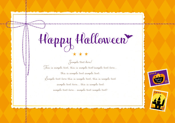 万圣节手绘框架/白色图片下载