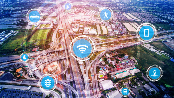 智能交通技术概念的未来汽车交通道路图片下载