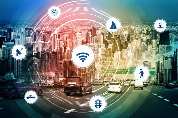 智能交通技术概念的未来汽车交通道路图片下载