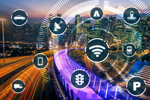 智能交通技术概念的未来汽车交通道路图片下载