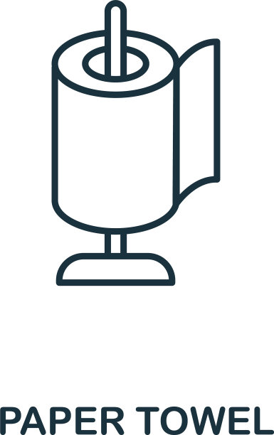 纸巾图标线条风格元素来自卫生图片下载