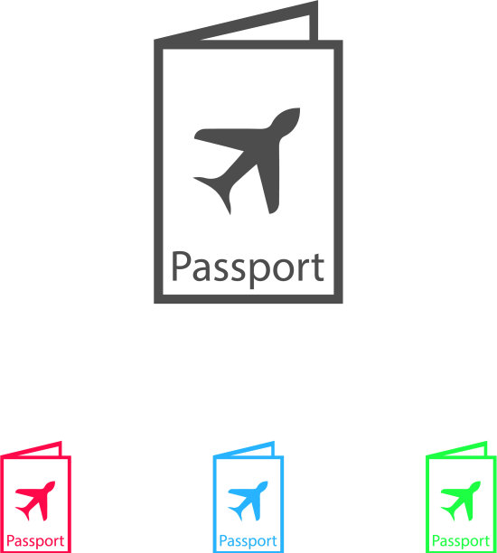 护照旅行图标（扁平风格）图片下载