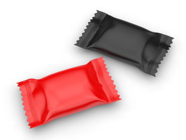 空白推广糖果包模型和品牌，3d渲染插图。图片下载