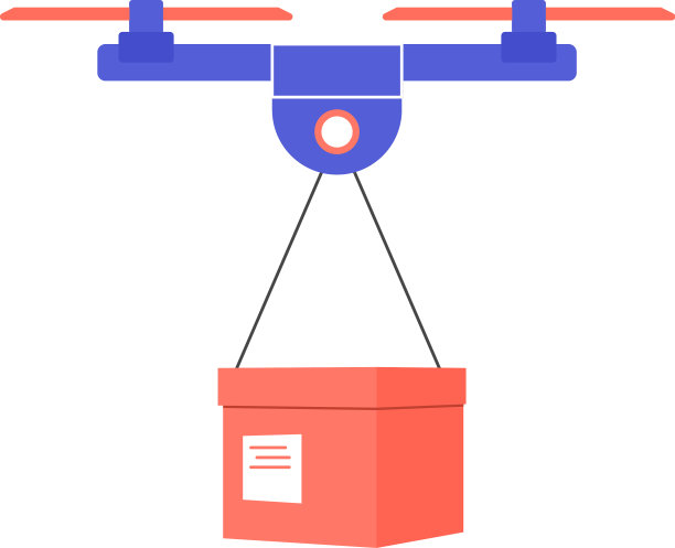 无人机会运送一箱货物图片下载