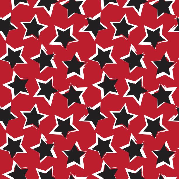 红星抽象笔触无缝图案背景图片下载
