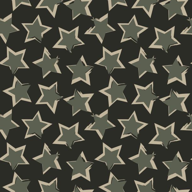 绿色星星抽象笔触无缝模式背景图片下载