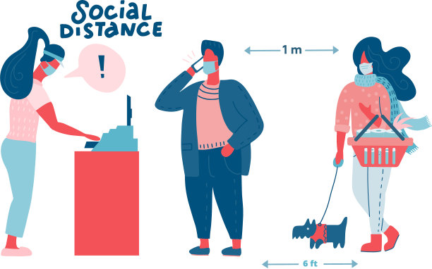 戴着医用口罩购物的人图片下载