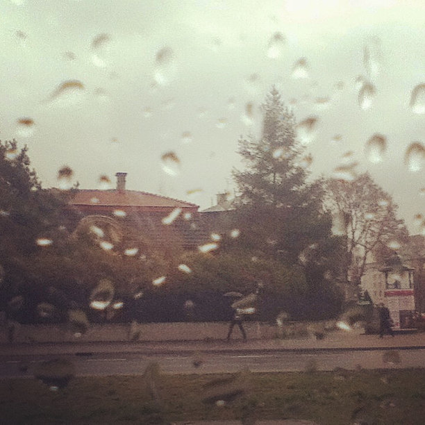 雨滴落在车窗上图片下载