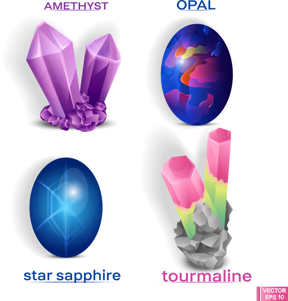 镶嵌美丽的宝石晶体图片下载