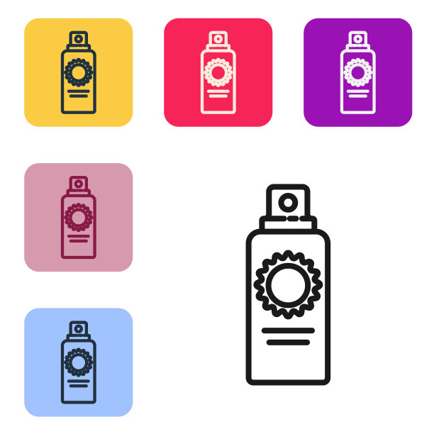 黑线防晒喷雾瓶图标隔离图片下载