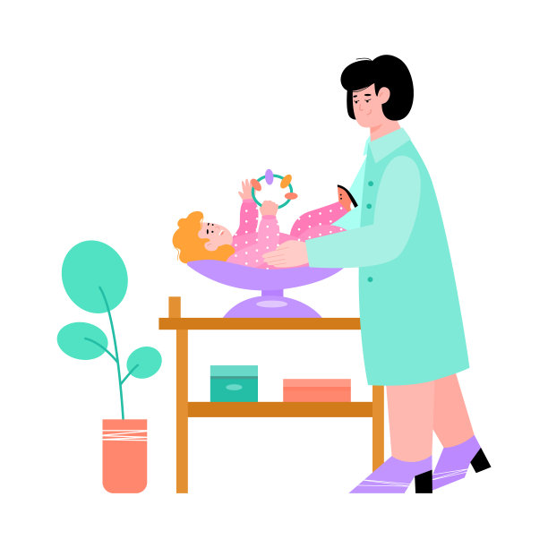 儿科医生对儿童进行医学检查，平媒分离说明。图片下载