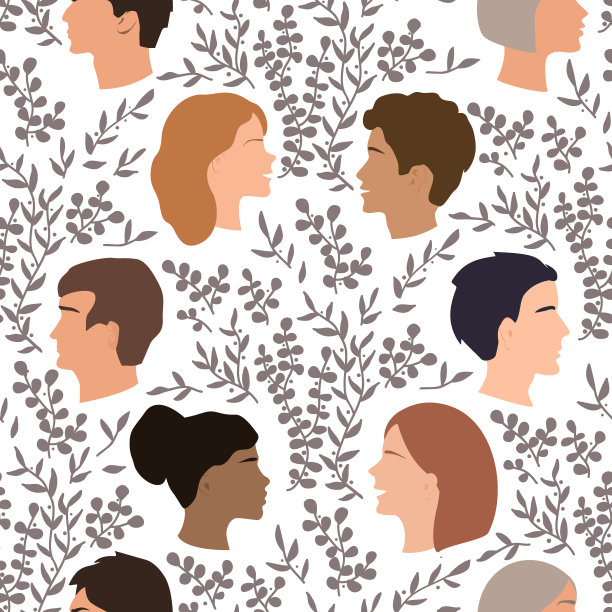 人们谈论天衣无缝的模式，团结和沟通的理念。快乐的女人和男人互相交谈，微笑着。朋友们在一起聊天。矢量图图片下载