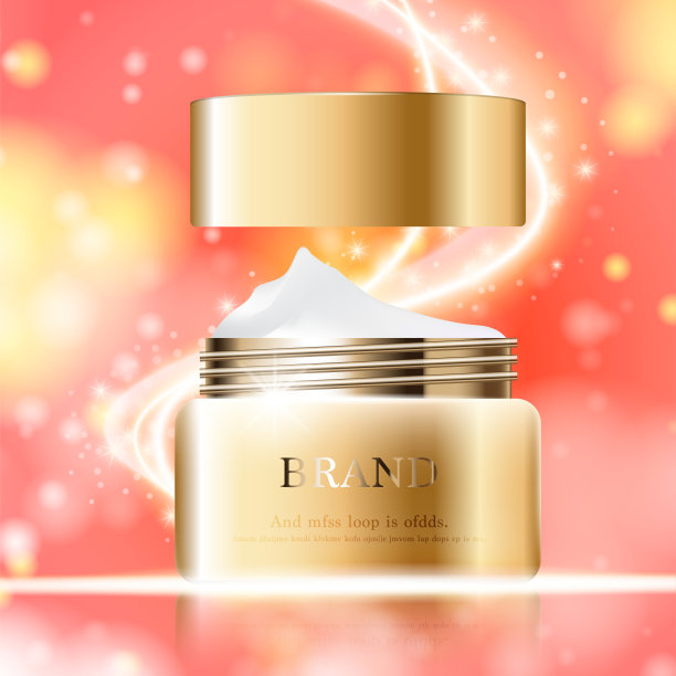 补水面霜年度销售或节日销售。银和金膏面膜瓶孤立的闪光颗粒背景。优美的化妆品广告，插图。图片下载