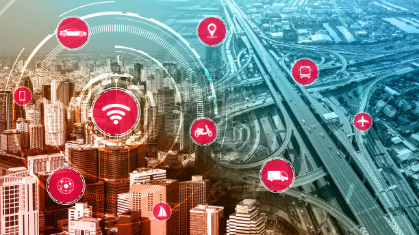 智能交通技术概念的未来汽车交通道路图片下载