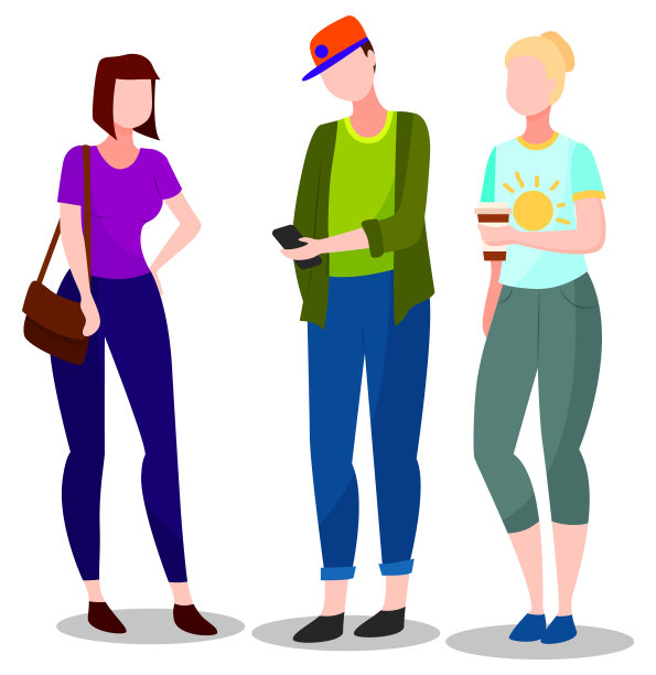 学生青年交谈，男孩和女孩用手机图片下载