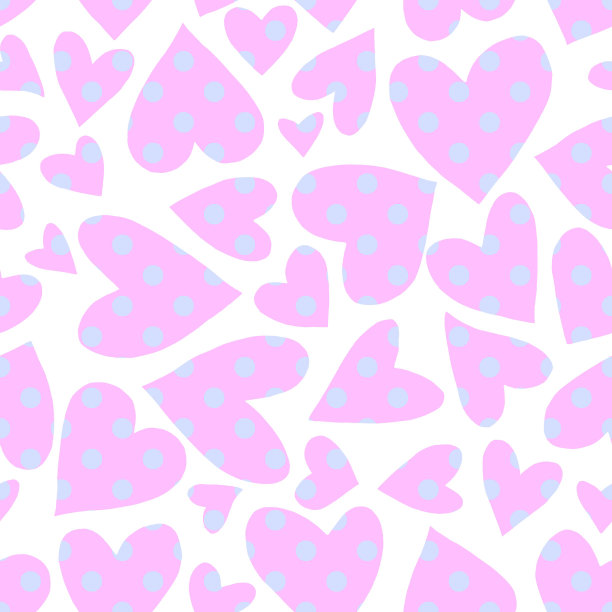 无缝模式与粉红色的心。手绘浪漫爱情背景纹理。用于贺卡，包装纸，婚礼，生日，织物，纺织品，情人节，母亲节，复活节图片下载
