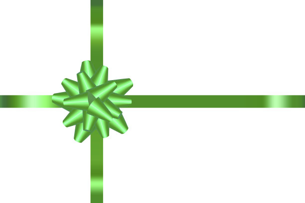 绿色的丝带作为礼物。包装用缎带。绿色的蝴蝶结系在丝带上。矢量图像。股票的照片。图片下载