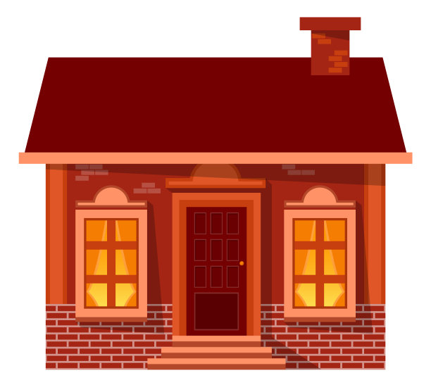 圣诞屋与全景窗户矢量图片下载