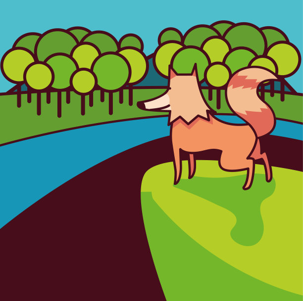 野狐对自然景观图片下载