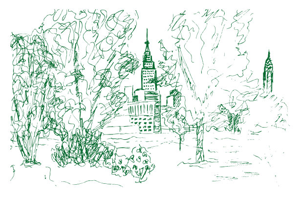 曼哈顿天际线草图图片下载