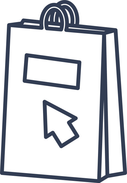 带有光标的支付在线概念购物袋图片下载