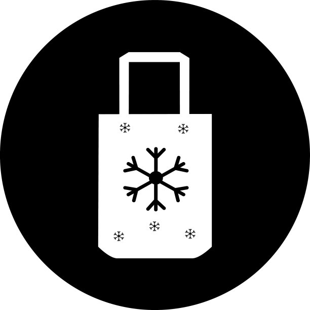 购物袋中的黑色圆圈图标图片下载