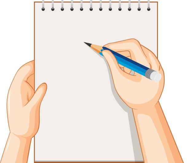 空笔记本，用铅笔写在白纸上图片下载