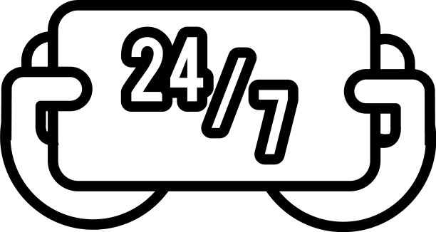 24小时全天候服务商业线性图标图片下载