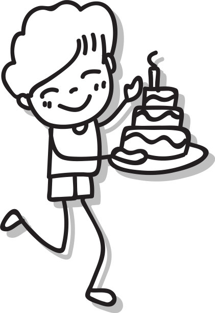 手绘火柴棍风格的卡通人物图片下载