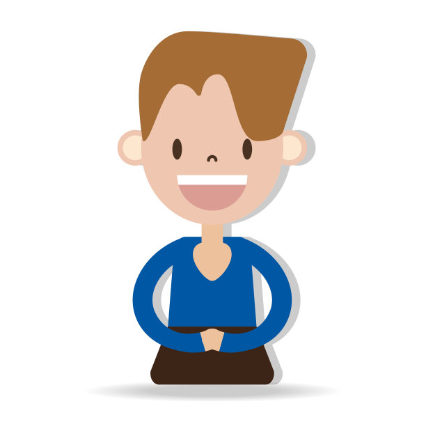 沉思卡通人物快乐的人图片下载