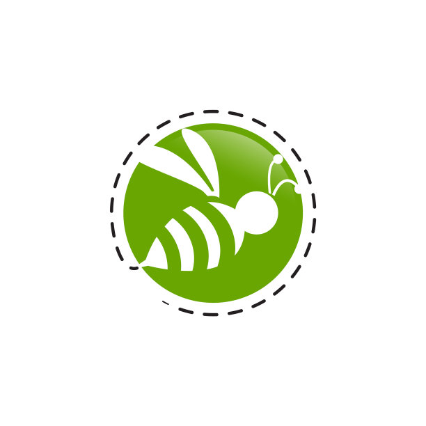 创意圆圈蜂大黄蜂标志剪影设计图片下载