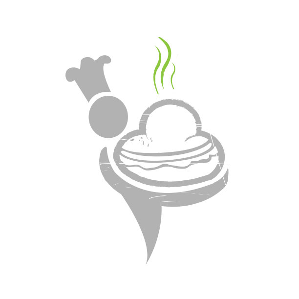 简约时尚和白色厨师标志设计图标图片下载