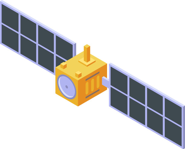 轨道卫星图标等距风格图片下载