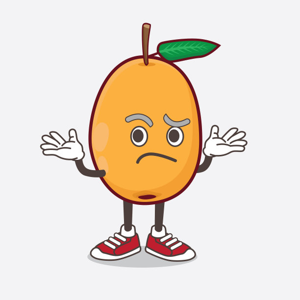 枇杷的卡通形象在滑稽的水果图片下载