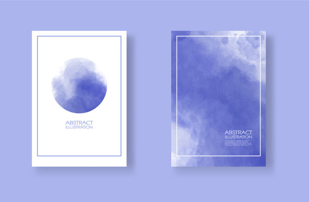 卡片与水彩元素设置手绘图片下载