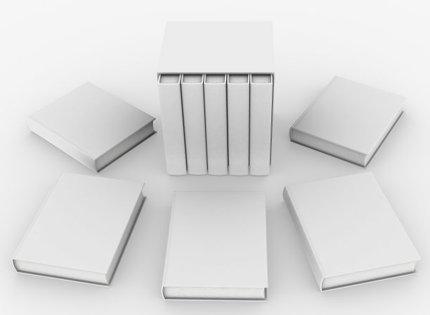模板空精装书模型设置白色背景图片下载