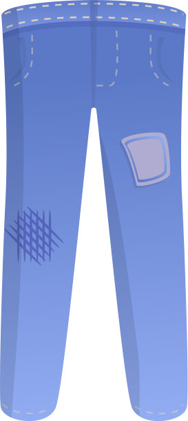 旧牛仔裤裤子图标卡通风格图片下载
