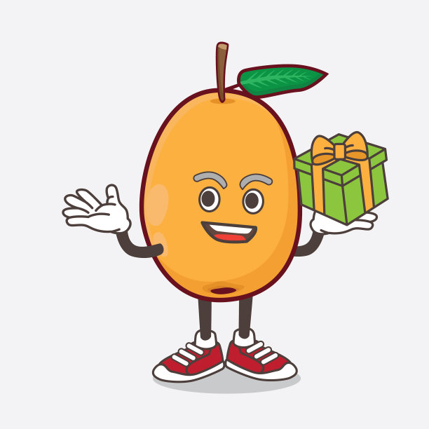 卡通人物枇杷配水果包装盒图片下载