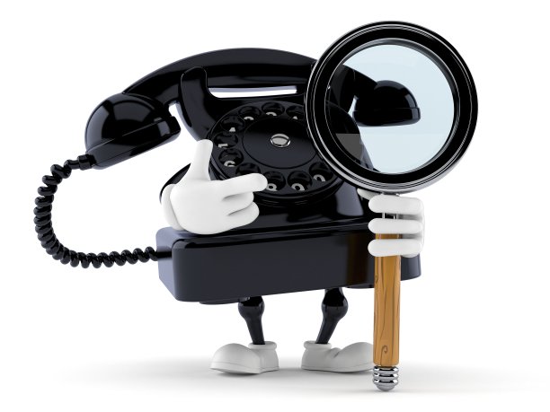 电话字符与放大镜图片下载