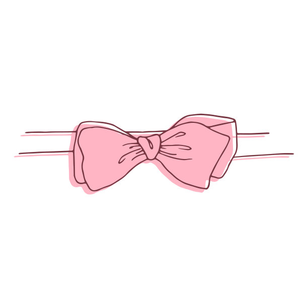 粉红色蝴蝶结孤立在白色背景上图片下载