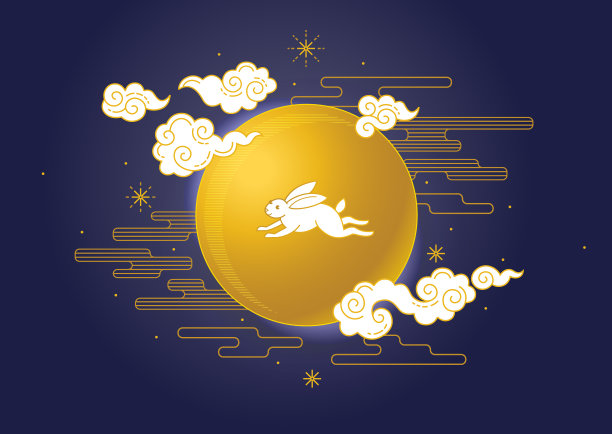 矢量贺卡与中秋节插图图片下载