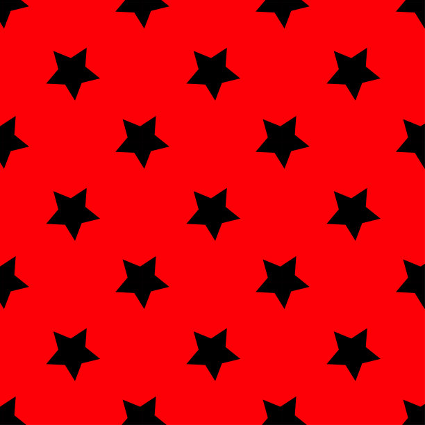 无缝抽象星黑色图案红色背景，矢量插图纹理的纸，包装和织物图片下载