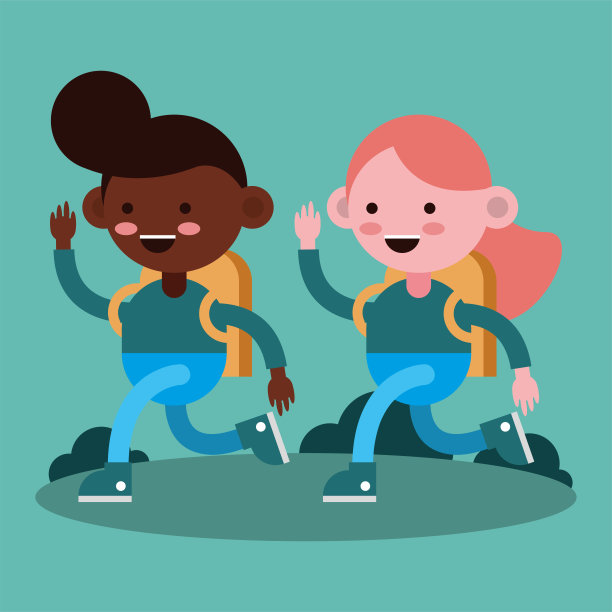 小学生和会走路的漫画人物配对图片下载