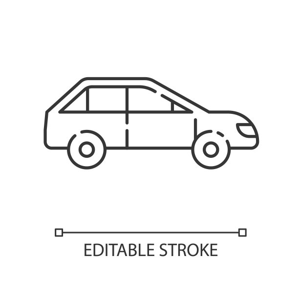 汽车侧视图线性图标图片下载