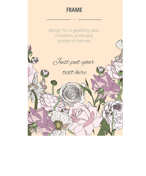 手绘的夏日复古花束图片下载